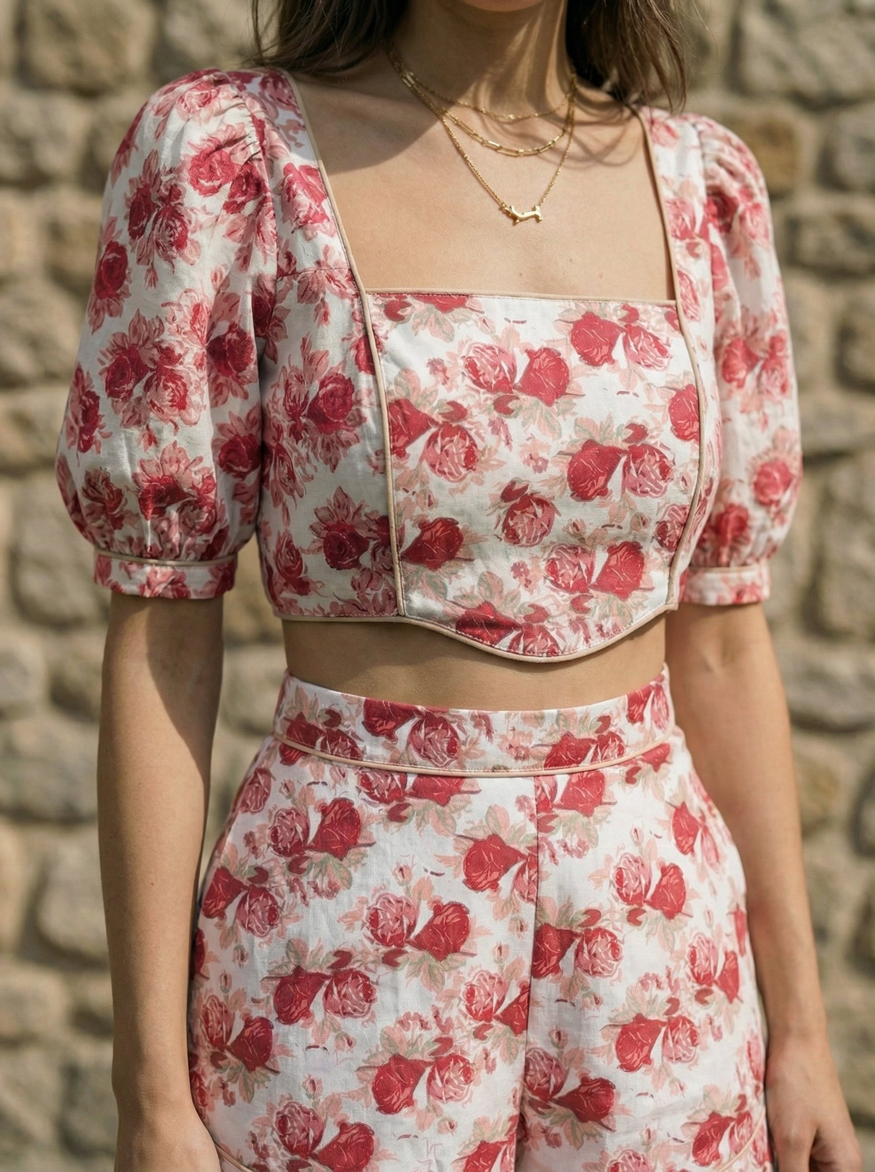 Blue Floral Dress + Shorts & Top Set